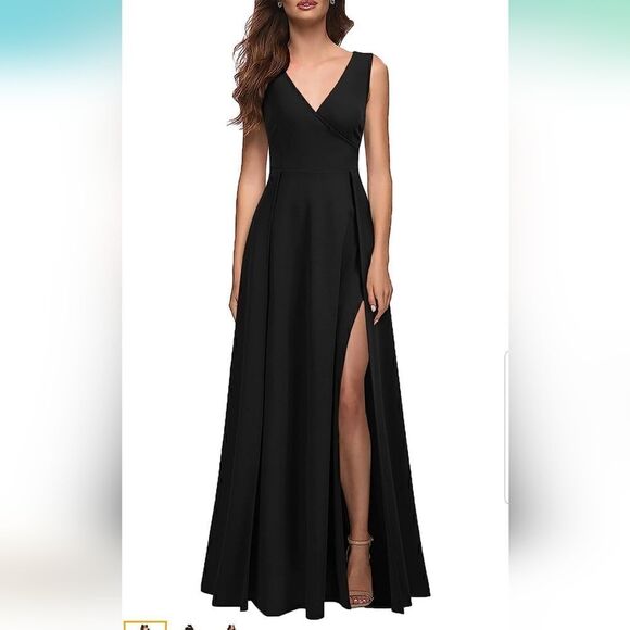 MUSHARE Women's V Neck Sleeveless Split Formal Dress Cocktail Party Prom… XXL - Picture 2 of 13